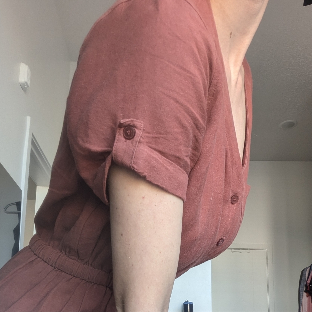 Roolee Mauve Button Up Jump Suit - image 8